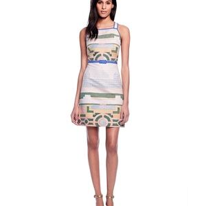 Tory Burch Emilia Dress Garden Party Geo NWT 10 Belted Runway belt loop detached